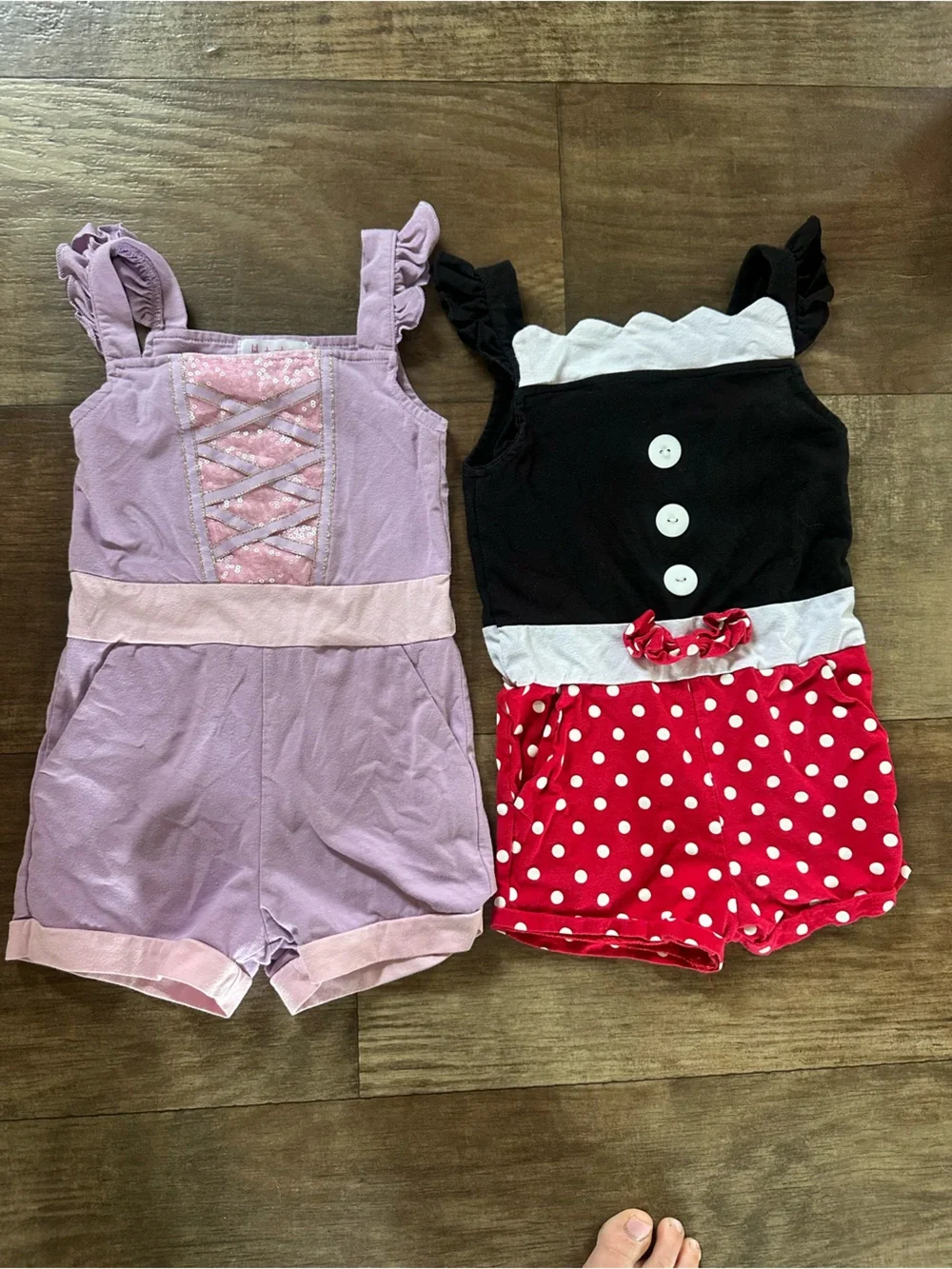 Lilytots princess and Minnie themed rompers size 3-4
